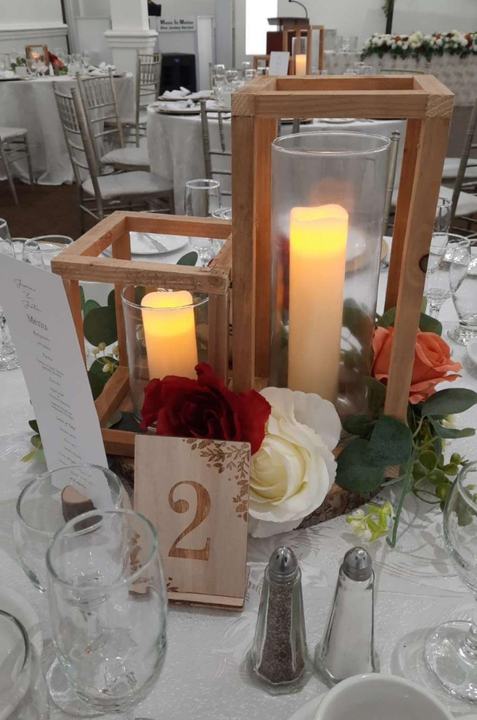 Lantern candle centerpiece table number 2