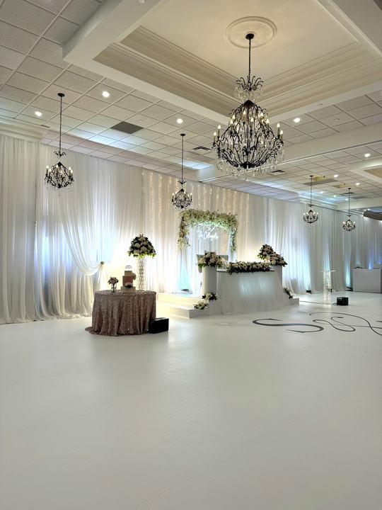Room set with the head table at the far end