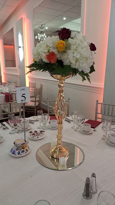 Tall gold stand centerpiece table 5